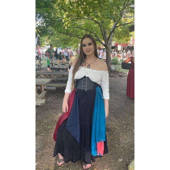 2 Pack Black & Brown Leather Elastic Wide Stretch Belts Corset Halloween Costume - Picture 6 of 12